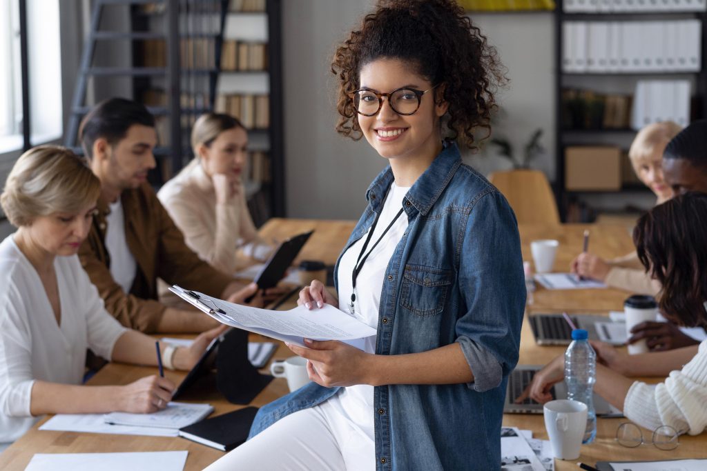 Trainee se prepara para reunião