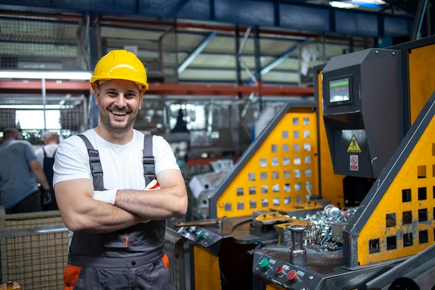 Operador de máquina em fábrica