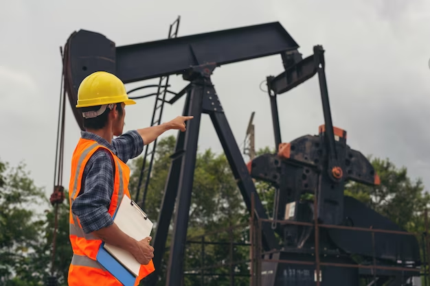 Homem trabalha em plataforma de petróleo